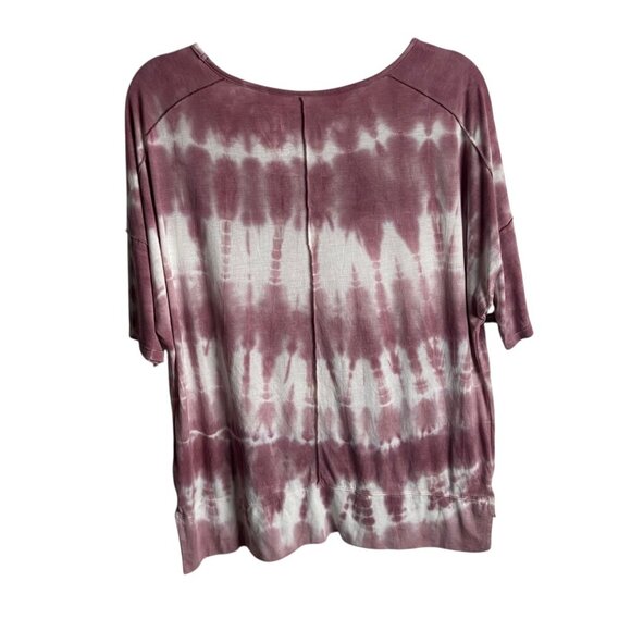 Green Tea Size Medium Pink White Tie Dye High Low Tee Soft Casual Oversized Boho - Picture 3 of 6